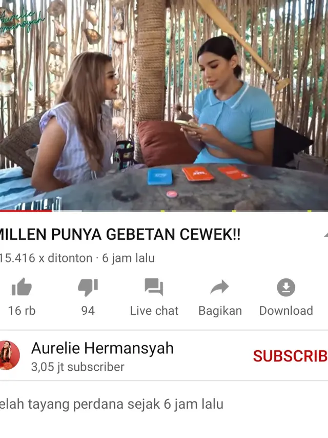 Millendaru dalam konten Aurel Hermansyah. (Foto: YouTube Aurel Hermansyah)