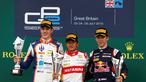Pebalap Indonesia, Rio Haryanto, kembali meraih juara di Sprint Race GP2 Seri Inggris yang berlangsung di Sirkuit Silverstone, Inggris. Minggu (5/7/2015). (GP2 Media Service)