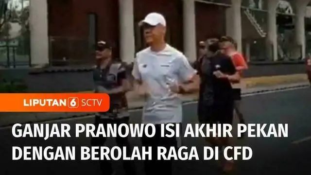 Calon Presiden nomor urut 3, Ganjar Pranowo mengisi akhir pekan dengan berolah raga. Ganjar joging dan menyapa warga di car free day, Jalan Sudirman - Thamrin, Jakarta, pada Minggu pagi.