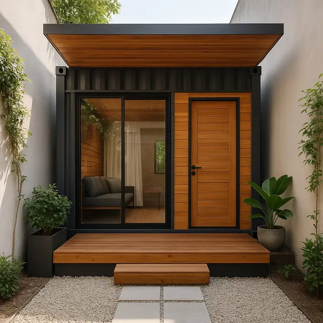 Desain Rumah Bentuk Kontainer di Gang dengan Budget Rp100 Juta