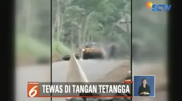 Sunaryo merupakan tersangka kasus penyerangan terhadap 3 orang tetangganya menggunakan senjata tajam.