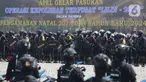 Anggota Korps Brimob Polri mengikuti apel gelar pasukan Operasi Lilin 2023 untuk pengamanan Natal 2023 dan Tahun Baru 2024 (Nataru) di Lapangan Silang Monas, Jakarta Pusat, Kamis (21/12/2023). (merdeka.com/Arie Basuki)