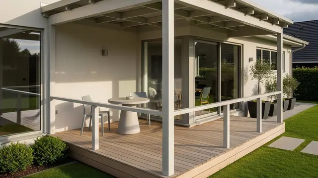 Desain Teras Rumah Atap Baja Ringan (AI)