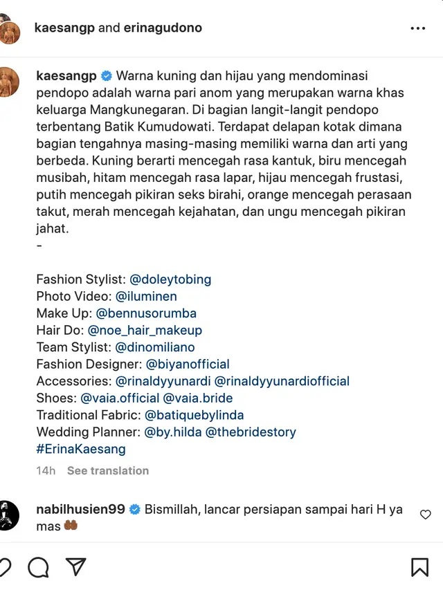 Unggahan Kaesang Pangarep. (Foto: Dok. Instagram @kaesangp)