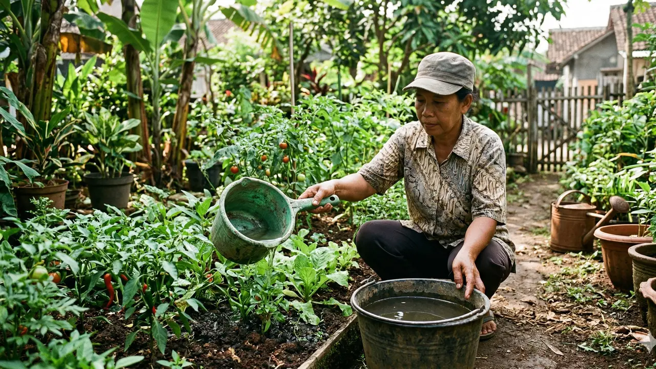 Barang Bekas Dapur yang Bisa Jadi Alat Penyiram Tanaman (Foto: Gemini AI)