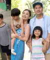 Boyong buah hati ke Lembang, Bandung, Nagita Slavina tampil kompak dengan Rafathar dan Rayanza kenakan outfit nuansa biru navy. [@raffinagita1717].