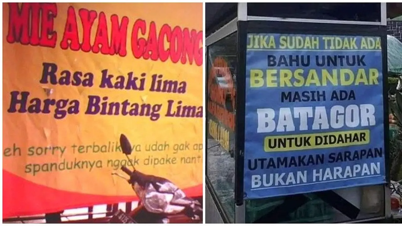 8 Tulisan di Spanduk Jualan Makanan Ini Kreatif Banget, Ada yang Bikin Baper