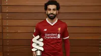 Mohamed Salah kembali terpilih sebagai pemain terbaik Liverpool edisi Maret 2018. (Liverpool)
