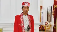 Presiden Jokowi memakai baju adat dolomani dari Buton, Sulawesi Tenggara saat Upacara HUT ke-77 RI di Istana Merdeka, Rabu 17 Agustus 2022. (Foto: Agus Suparto Fotografer Pribadi Presiden)