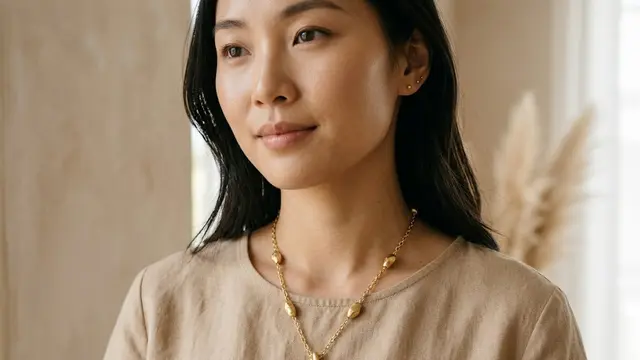 Kalung dengan Bentuk Organik dan Fluid