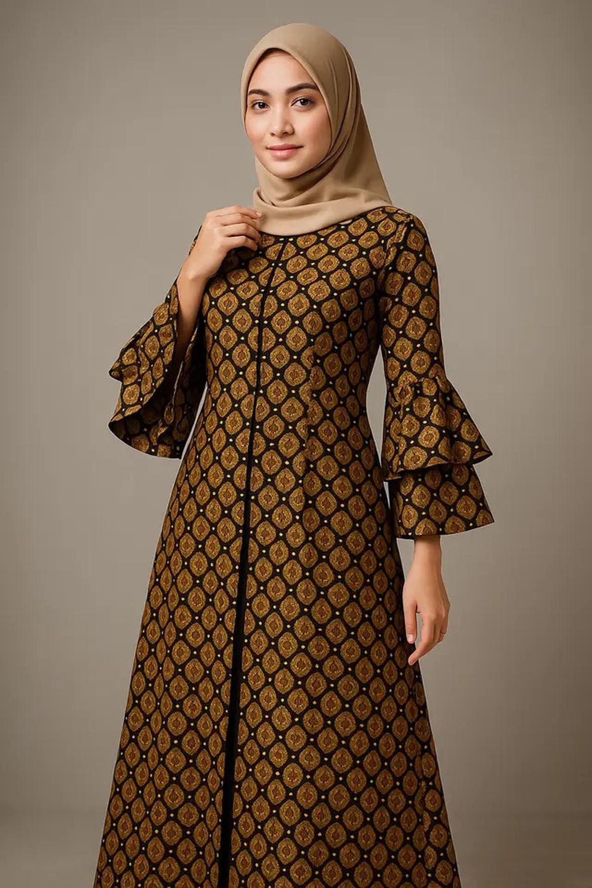7 Model Baju Batik Lengan Lonceng Dua Tingkat Motif Kawung Modern, Anggun dan Elegan