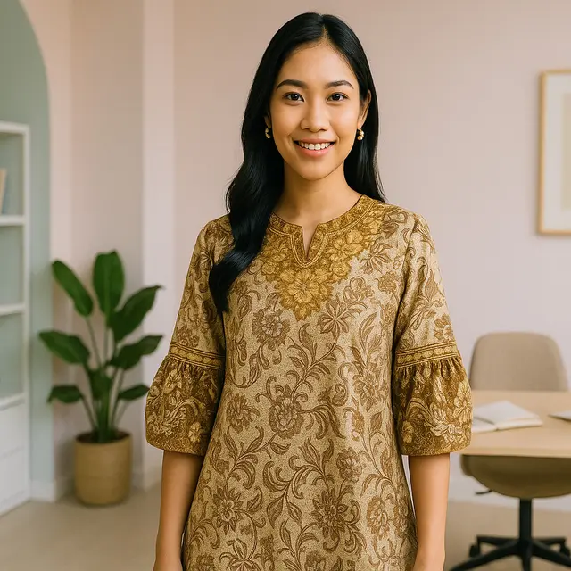 Model Tunik Batik Simpel tapi Mewah (created by AI)