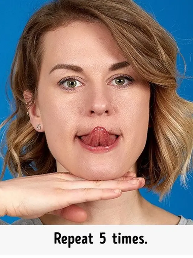 senam wajah untuk hilangkan double chin