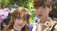 Ahn Jae Hyun dan Goo Hye Sun menunjukkan kemesraannya sebagai pengantin baru. (Instagram/aagbanjh)