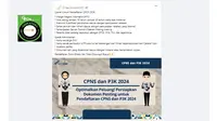 Penelusuran klaim situs pendaftaran CPNS 2024.