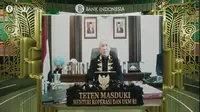 Menteri Koperasi dan UKM, Teten Masduki dalam acara pembukaan Puncak Karya Kreasi Indonesia 2021