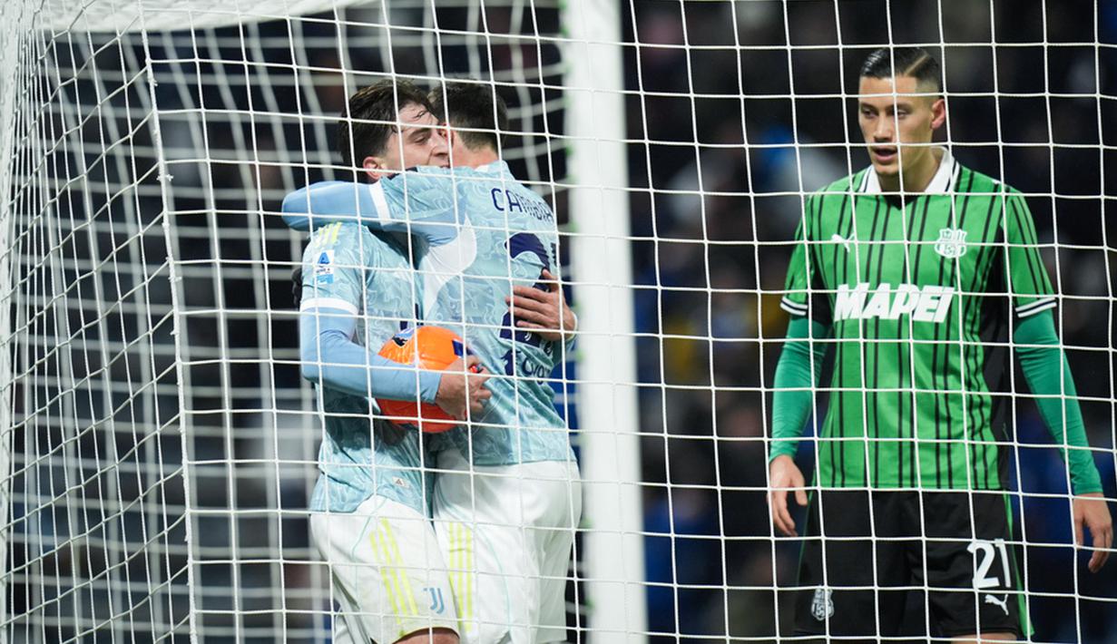 Juventus mendapat hasil meyakinkan saat bertandang ke markas Sassuolo pada pekan ke-19 Serie A 2025/2026. (Massimo Paolone/LaPresse via AP)