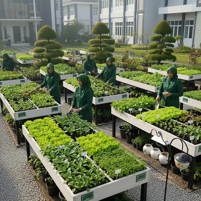 Kebun Sayur untuk Ibu Persit di Komplek TNI (Gemini AI)