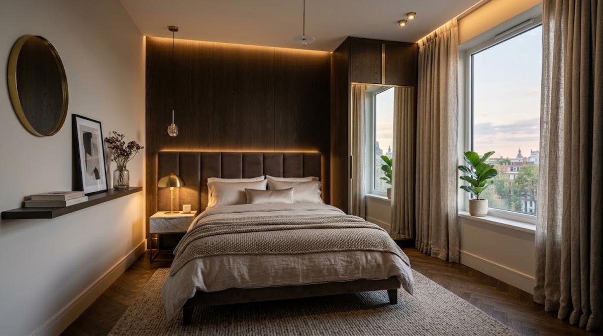 Cara Membuat Kamar Tidur Kecil Terlihat Lebih Mahal dengan Pencahayaan/AI Generated