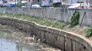 Pemandangan Kali Ciliwung yang tengah dipenuhi sampah, Jakarta, Selasa (4/9). Kementerian Lingkungan Hidup dan Kehutanan mencatat sekitar 7.000 ton sampah dibuang ke Kali Ciliwung setiap harinya. (Merdeka.com/Iqbal Nugroho)