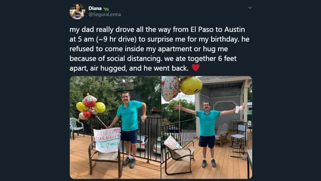 Ayah Beri Kejutan Ulang Tahun Anaknya di Masa Physical Distancing