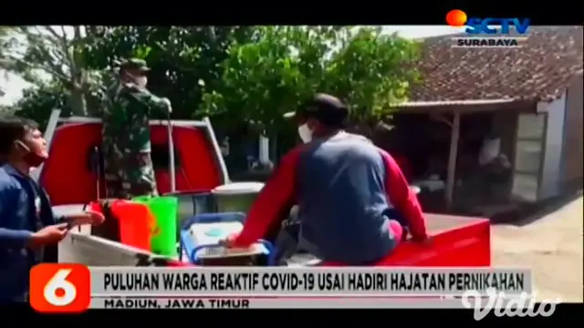 Di rumah Suyatno, orang tua pengantin pria di Dusun Kedungrejo, Desa Mojopurno, Kecamatan Wungu, tes genose dan antigen dilakukan di Kabupaten Madiun. Dari 31 orang yang mengikuti tes, 22 di antaranya reaktif.