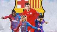 Barcelona - Ousmane Dembele, Antoine Griezmann, Robert Lewandowski, Philippe Coutinho (Bola.com/Adreanus Titus)