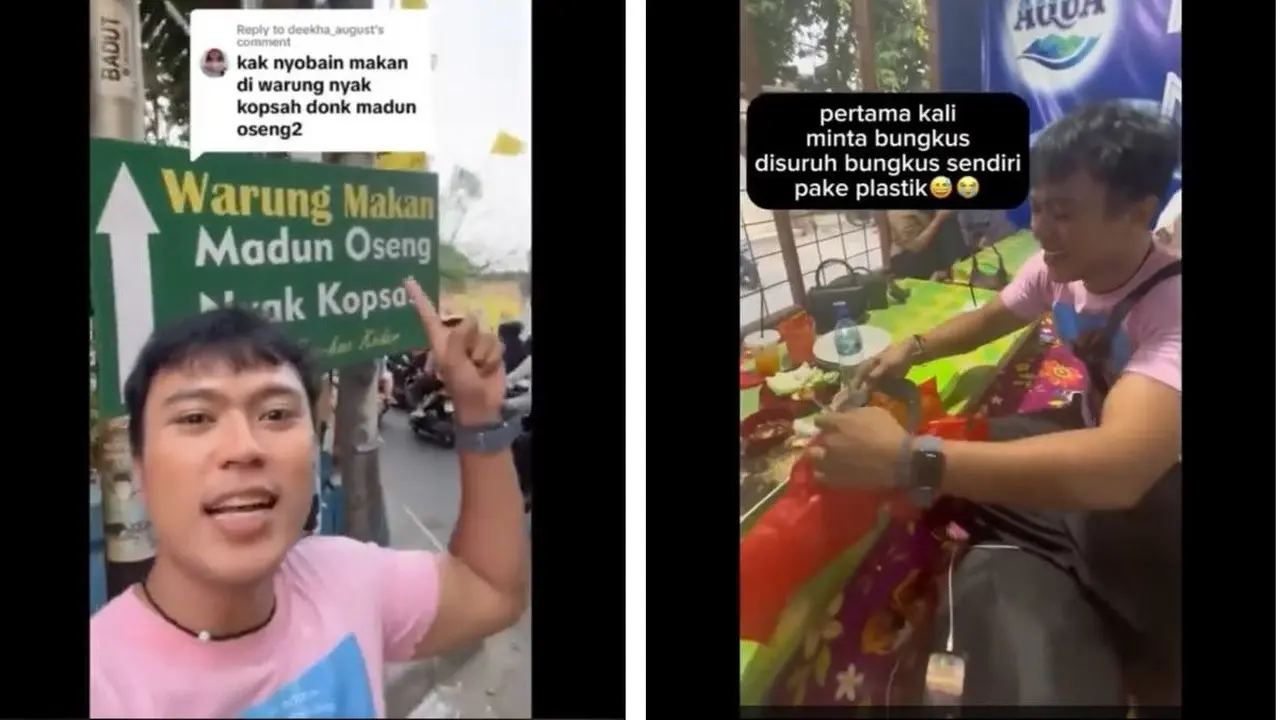 Food vlogger mereview tempat makan bernama Warung 'Nyak Khopsah (Foto: Internet)