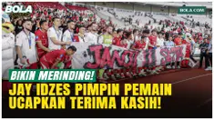 Jay Idzes dan Timnas Indonesia menghampiri Ultras Garuda di GBK, Senin (30/3/2026), usai kalah 0-1 dari Bulgaria di final FIFA Series 2026. Momen ini jadi bentuk apresiasi atas dukungan suporter sepanjang turnamen.