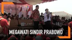 Saat kunjungi panen raya di Indramayu, Jawa Barat, Megawati berpidato di depan para petani dan simpatisan. Mega sempat menyindir Prabowo soal masalah berdikari.