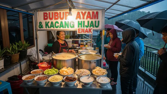 Berjualan Bubur Ayam dan Kacang Hijau