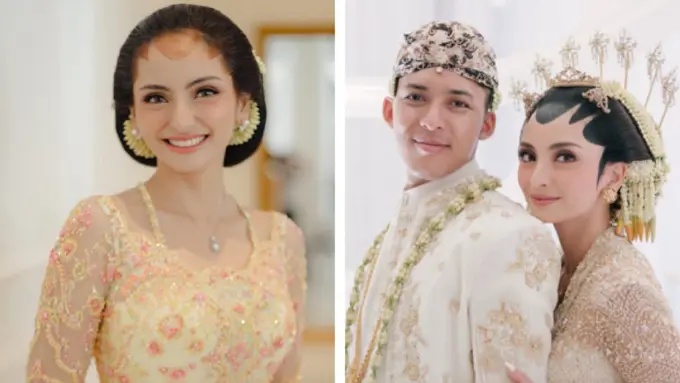 Valerie Tifanka Kenakan Kebaya Adat Jawa di hari pernikahan