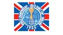 Logo Piala Dunia tahun 1966 di Inggris. Bendera Inggris menjadi latar. Bola, Piala Jules Rimet dan Logo Sepakbola Inggris menjadi pusat dari logo. (Istimewa)