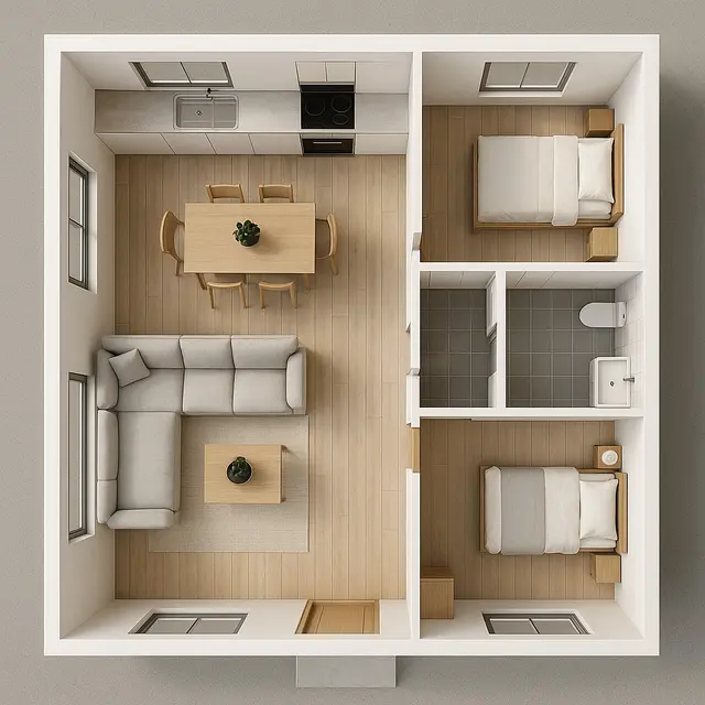 Denah Rumah Sederhana 9x6 Meter