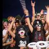 Penonton bersorak mendengarkan musik grup heavy metal AS Kiss tampil di atas panggung pada hari pertama Festival Paleo ke-45, di Nyon, Swiss (19/7/2022). The Paleo adalah festival musik terbuka terbesar di bagian barat Swiss. (Laurent Gillieron/Keystone via AP)