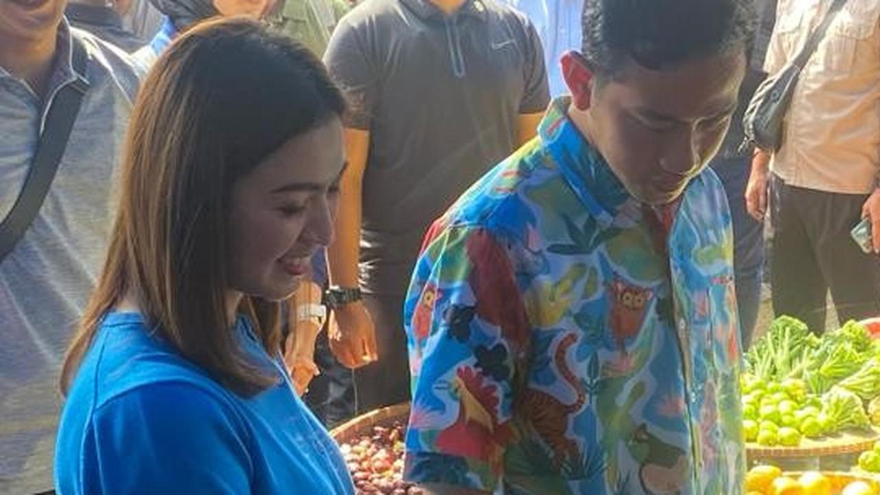 Blusukan ke Pasar Kemiri Depok Bareng Selvi, Gibran Dibikin Kaget Pedagang Bawang Merah