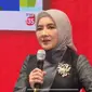 Direktur Utama PT Pertamina (Persero) Nicke Widyawati di Paviliun Indonesia pada World Economic Forum (WEF) yang digelar di Davos, Swiss, Rabu (18/1).