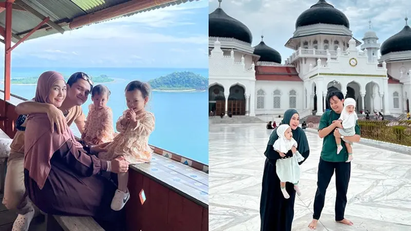 7 Potret Anisa Rahma Liburan ke Aceh, Main ke Pantai Hingga Masjid Baiturrahman