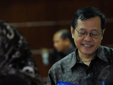 Sudjadnan Parnohadiningrat kembali menjalani sidang lanjutan di Pengadilan Tipikor, Jakarta,Rabu (14/5/2014) (Liputan6.com/Faisal R Syam)