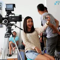 Michelle Ziudith selfie saat syuting film 'Magic Hour'. Foto: Twitter (@MagicHourID)