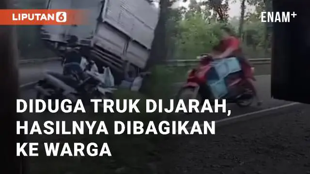 Sebuah truk di Sumedang mengalami kecelakaan di daerah Tomo, Sumedang. Aksi ini menimbulkan dugaan penjarahan muatan truk oleh warga sekitar