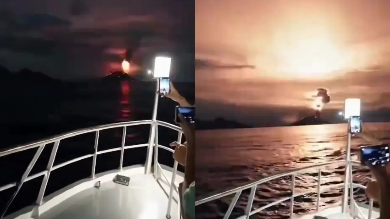 Viral klaim video yang memperlihatkan letusan dahsyat Gunung Anak Krakatau.