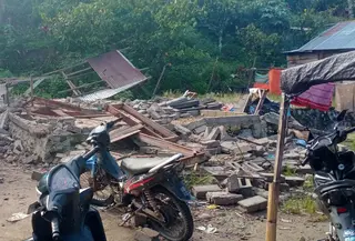 Dampak gempa di Sulteng. (BNPB)