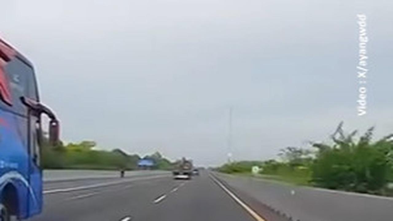 Detik-Detik Mengerikan Bus Po Jaya Utama Potong Jalur lalu Serempet Mobil di Tol & Kabur