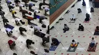 Salat tarawih saat pandemi. (Liputan6.com/Johan Tallo)