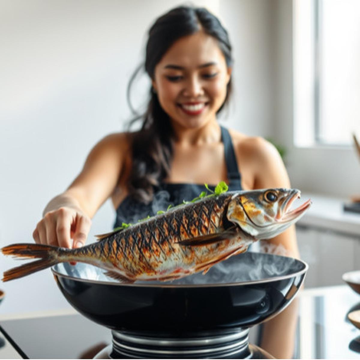 Ilustrasi Ikan Bakar Teflon