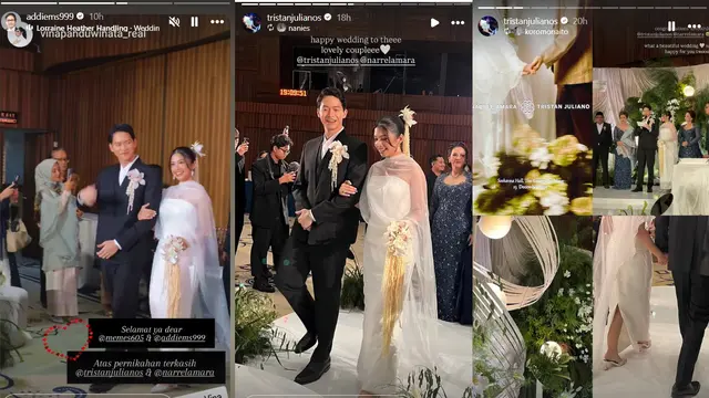 Momen pernikahan Tristan Juliano dan Narrel Amara. (Instagram/ kevinaprilio - tristanjulianos)