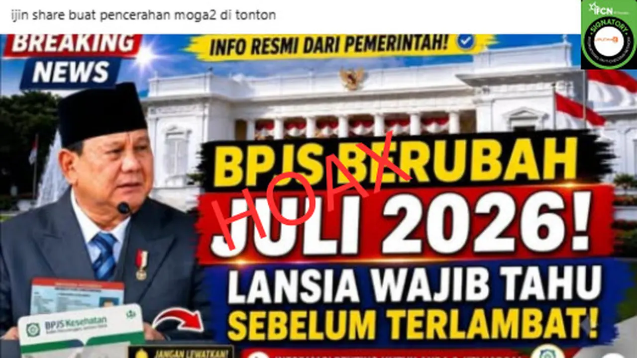 Cek Fakta Liputan6.com menemukan klaim video aturan BPJS Kesehatan berubah Juli 2026