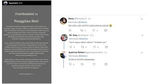 cerita mini yang mengesalkan (sumber : instagram @bayumaitra & twitter @adiitoo
