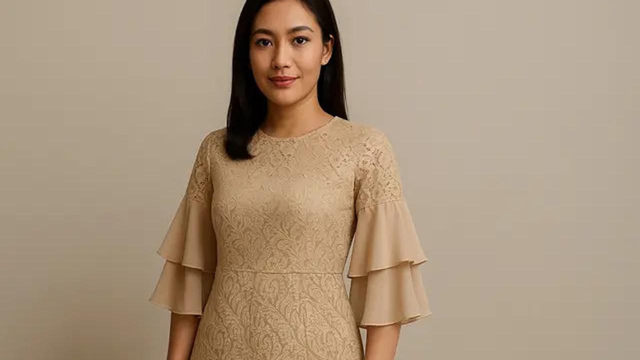 7 Model Batik Lengan Lonceng Dua Tingkat Pastel untuk Kerja, Anggun tapi Tetap Profesional